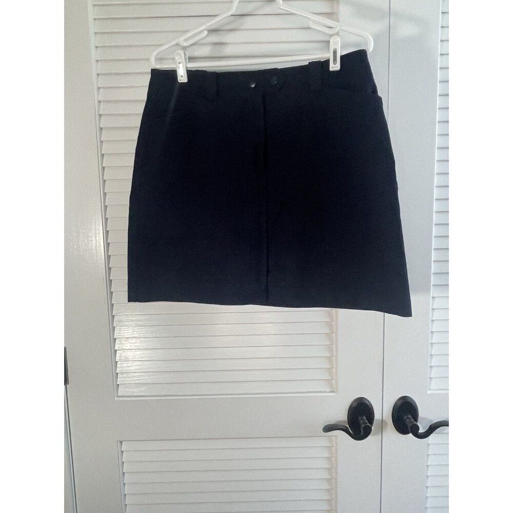 Loft Pencil Skirt Short Knee Length Navy Blue Snap and Zipper Closure Size 10